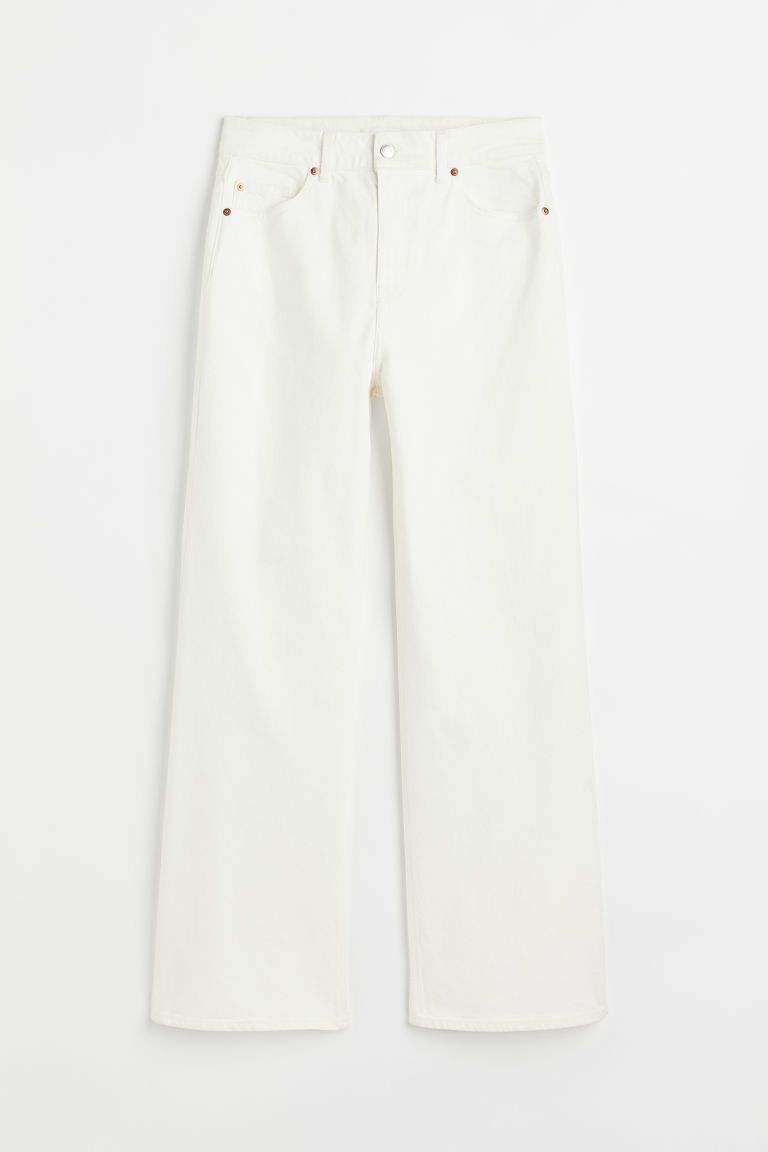 H & M - Wide High Jeans - White | H&M (US + CA)