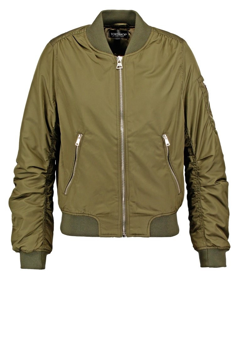 Topshop BRUCE BOMBER Bomberjacke khaki/olive | Zalando DE