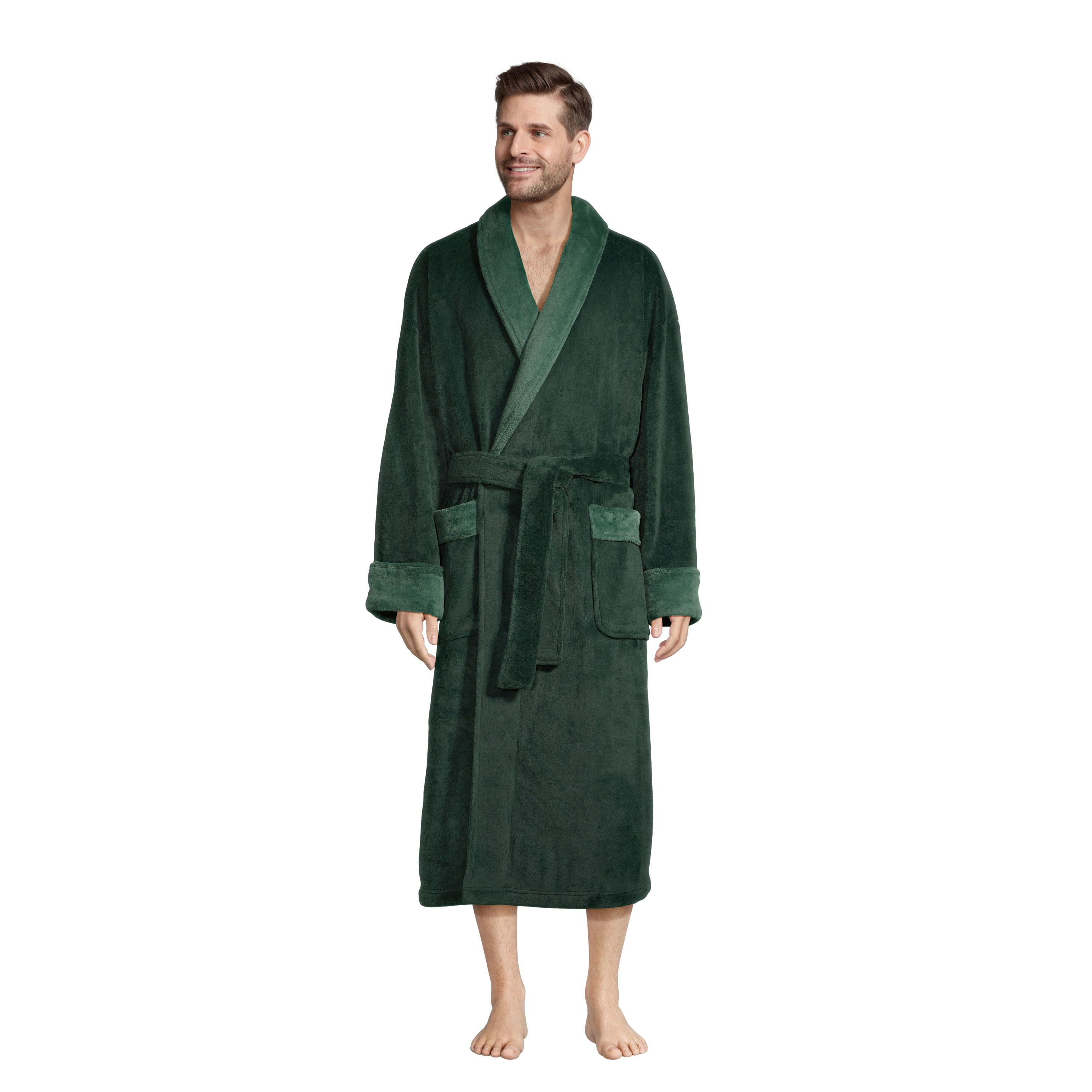 Green Fleece Two Tone Men's Robe | World Market