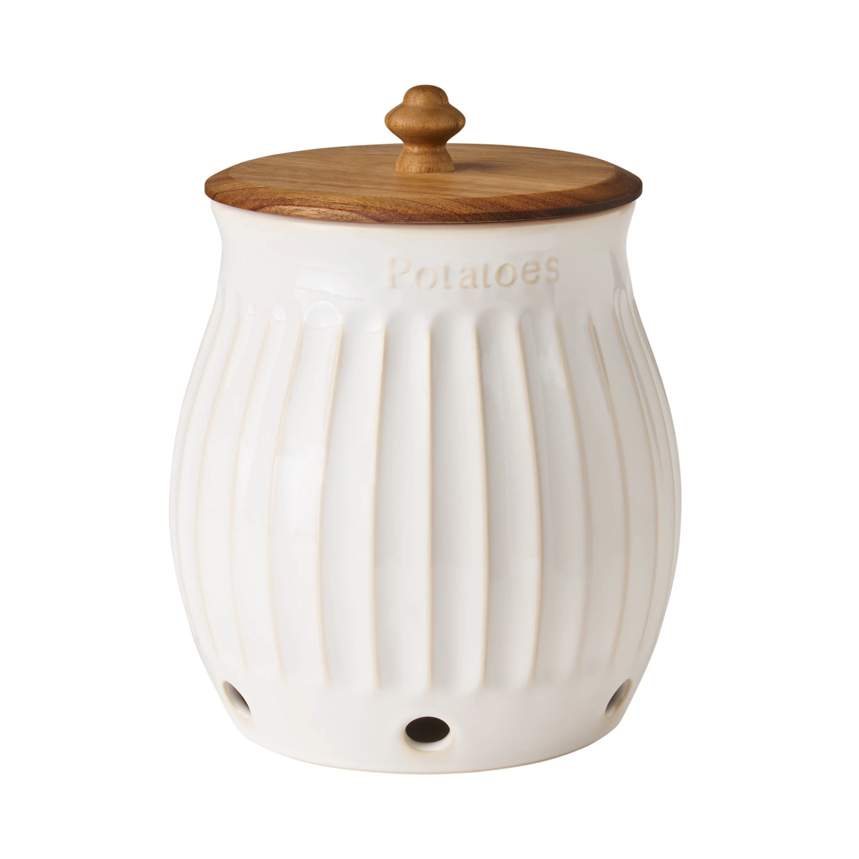 The Pioneer Woman Colette Stoneware Potato Keeper, White | Walmart (US)