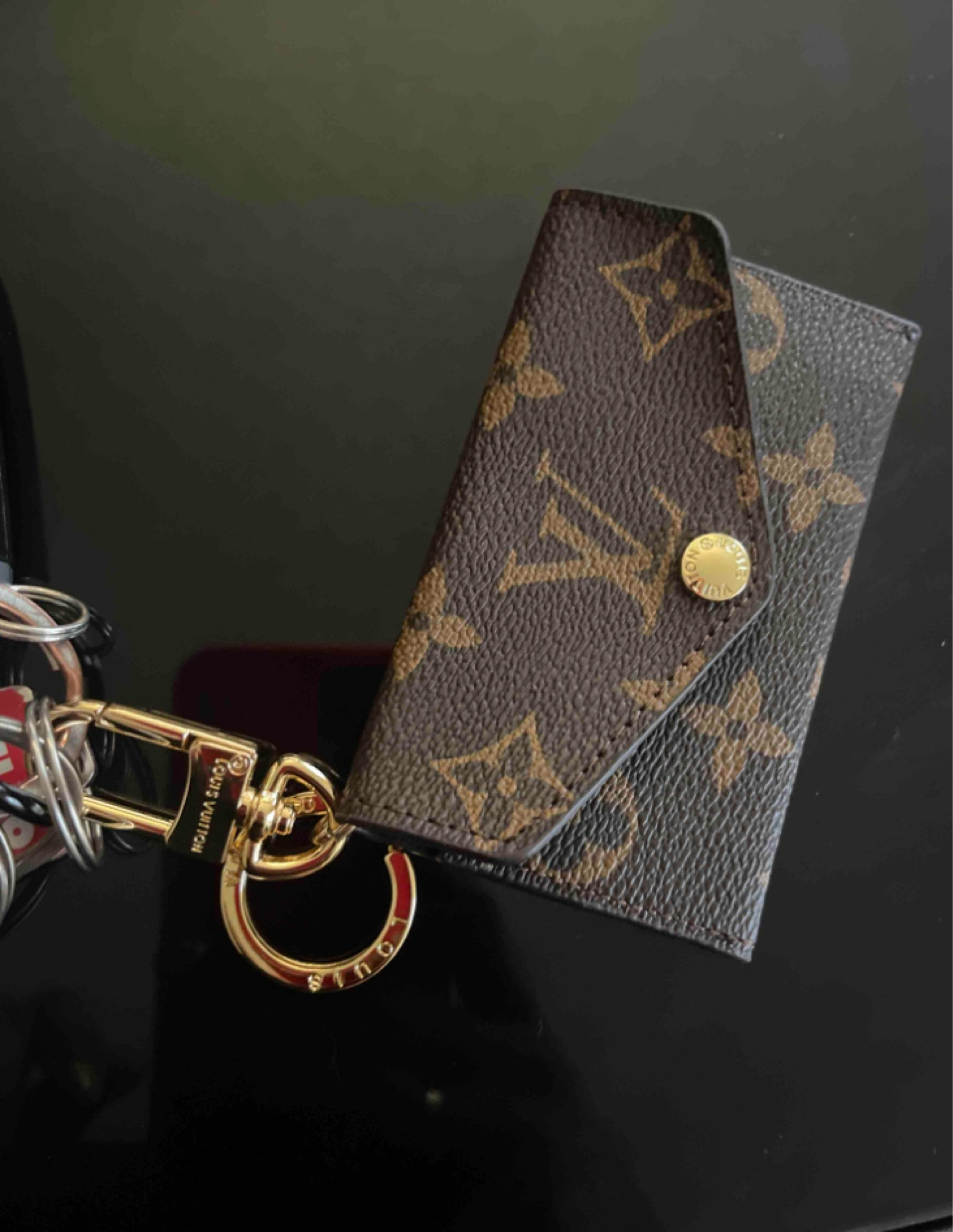 Louis Vuitton Damier Azur Kirigami Damier Azur Bag Charm and Key Holder, Grey, One Size
