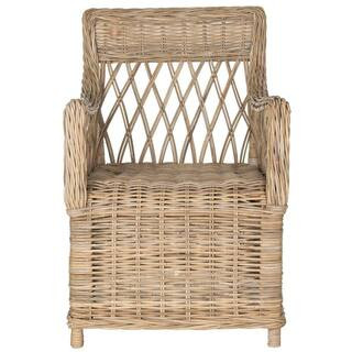 SAFAVIEH Hinaku Beige Rattan Arm Chair FOX1603A - The Home Depot | The Home Depot
