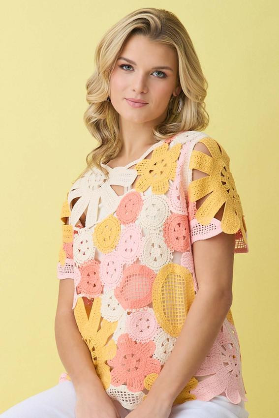 Crochet Floral Top | Cato Fashions