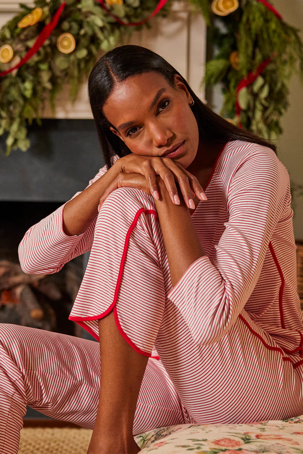 Pima Long-Long Set in Classic Red | Lake Pajamas