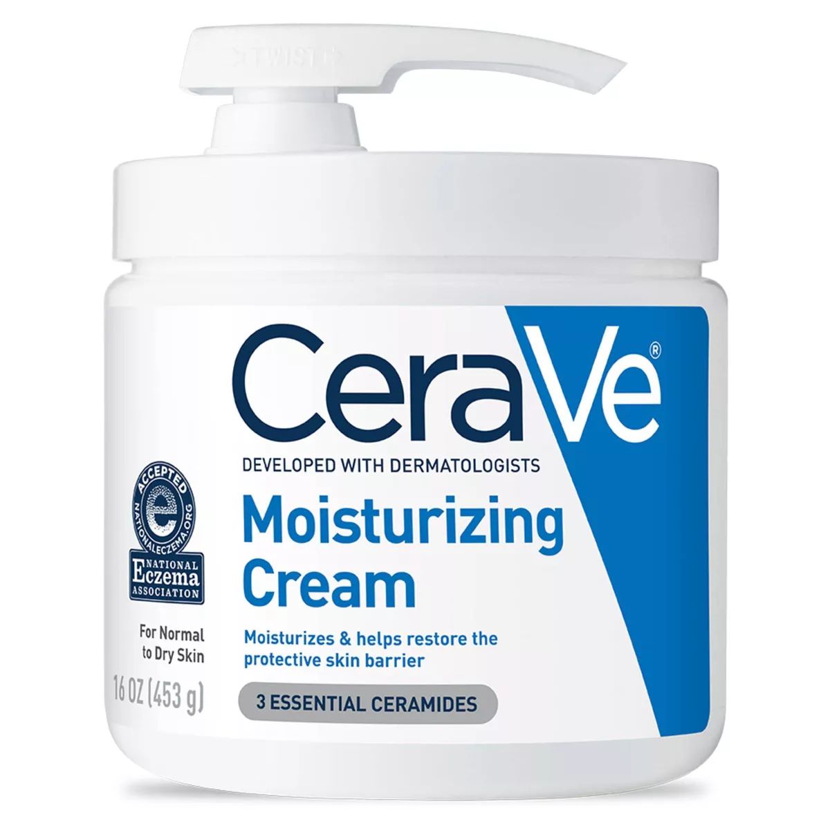 CeraVe Moisturizing Face & Body Cream with Pump for Normal to Dry Skin - 16 fl oz | Target
