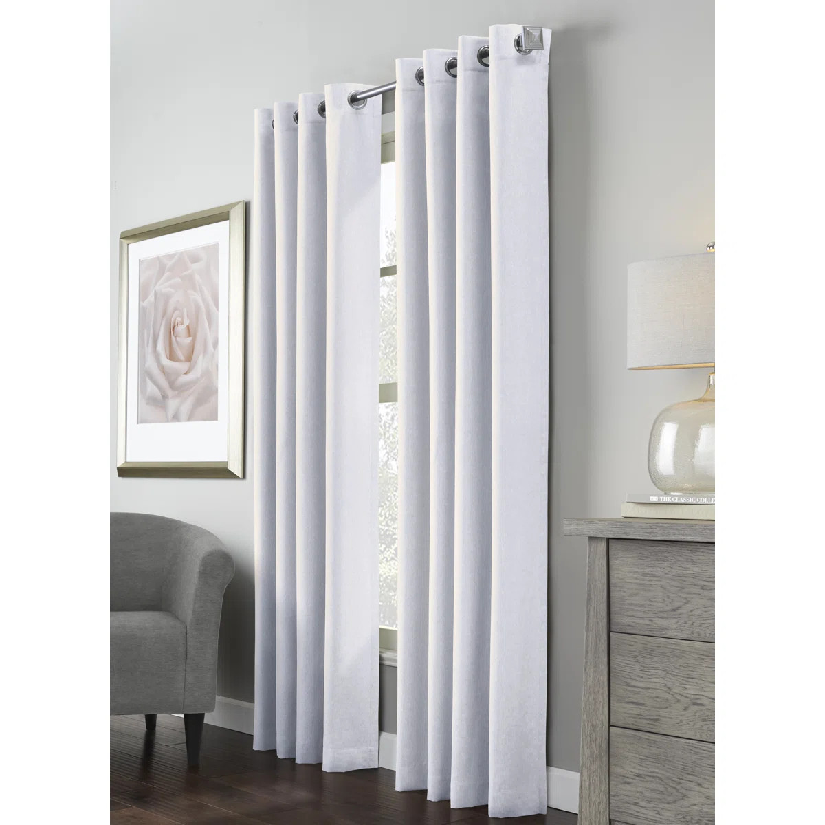 Darylann Solid Semi-Sheer Grommet Single Curtain Panel | Wayfair North America