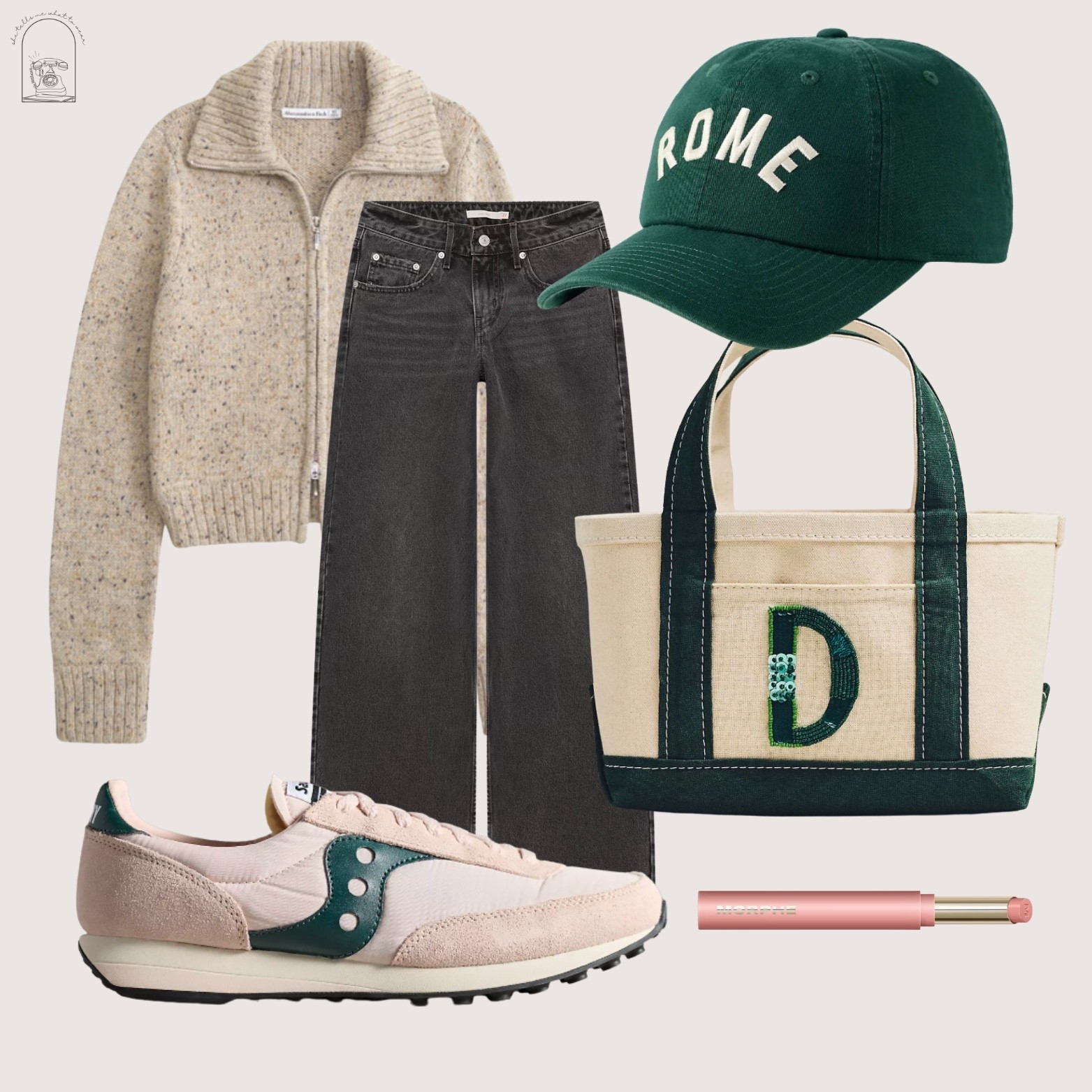 an outfit that feels very florida december to me! 🎄 a neutral sweater, dark denim, trendy sneakers and a monogrammed bag for a warm winter 

#LTKHoliday #LTKgrwm #LTKGiftGuide