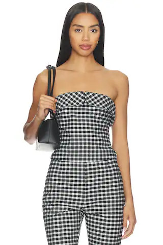 Posse Chiara Strapless Top in Black & White from Revolve.com | Revolve Clothing (Global)