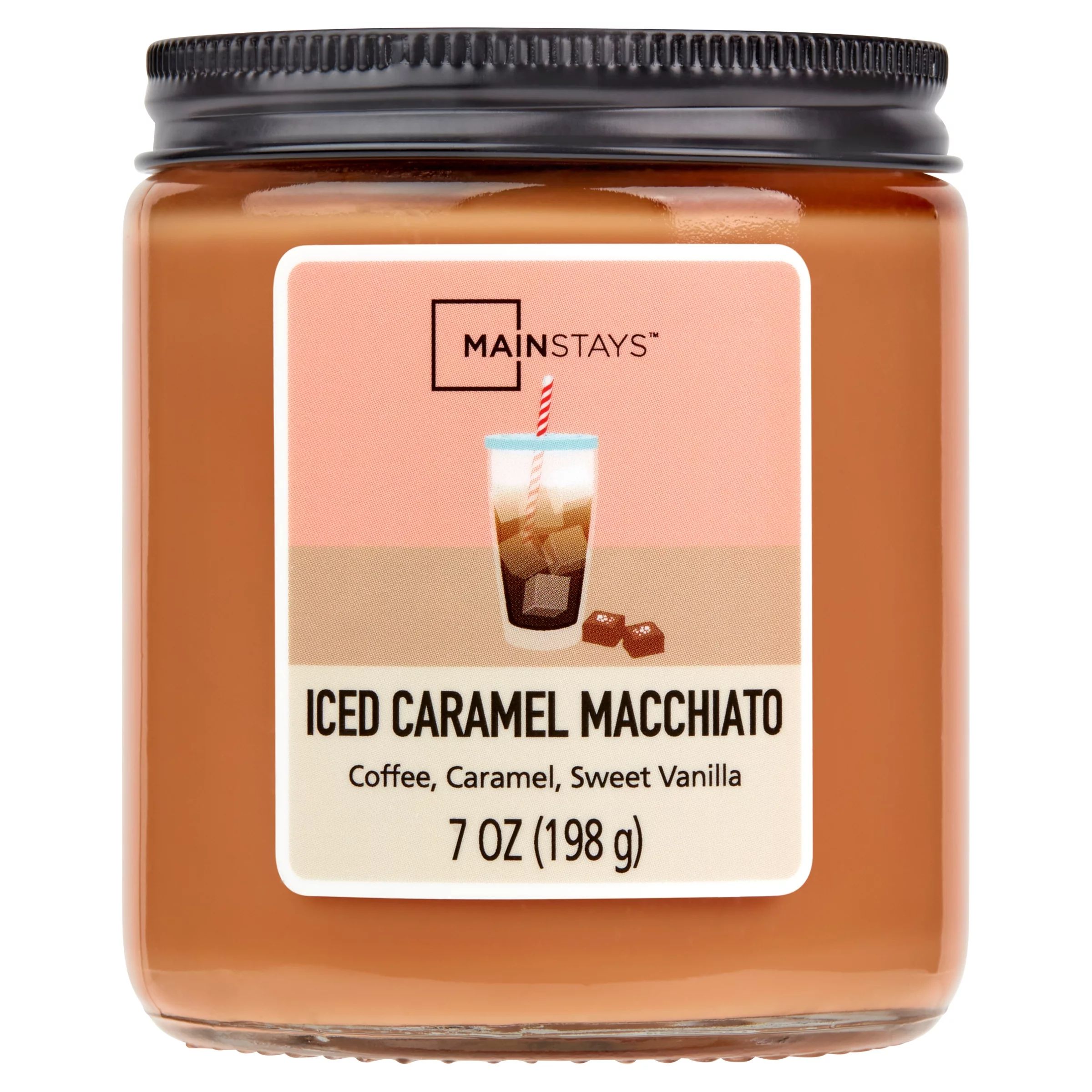 Mainstays Iced Caramel Macchiato Scented Single-Wick Twist Jar Candle, 7 oz | Walmart (US)