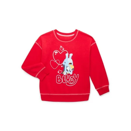 Bluey Girls Valentines Day Graphic Crewneck Pullover Sizes 4-16 | Walmart (US)