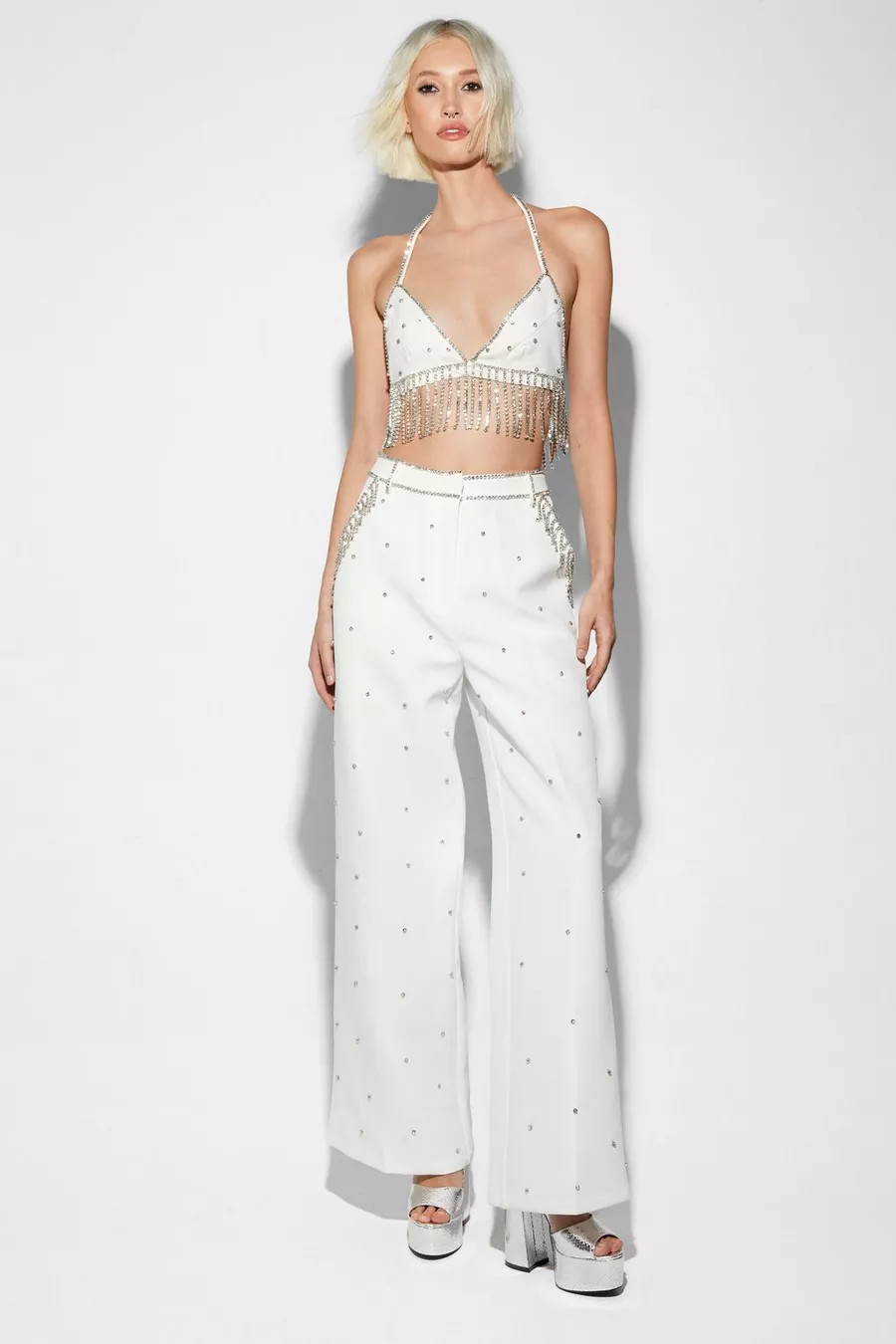 Premium Embellished Diamante Pants | Nasty Gal US