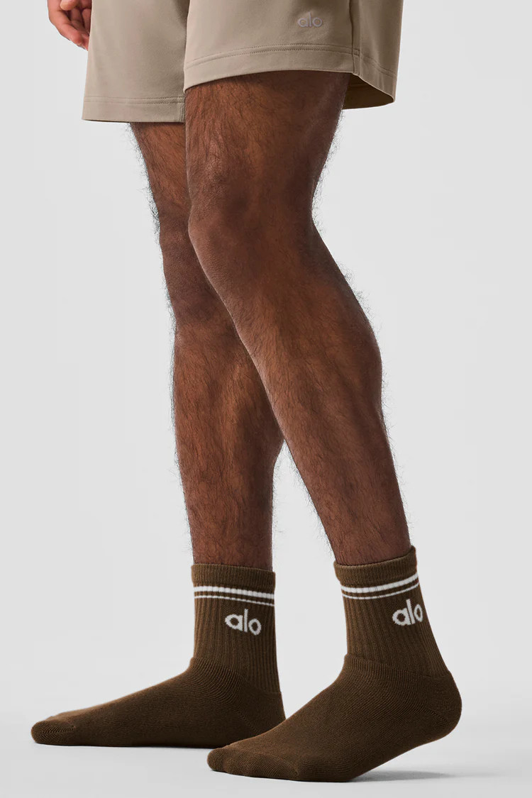Unisex Half-Crew Throwback Sock - White/Black | Alo Yoga (US)