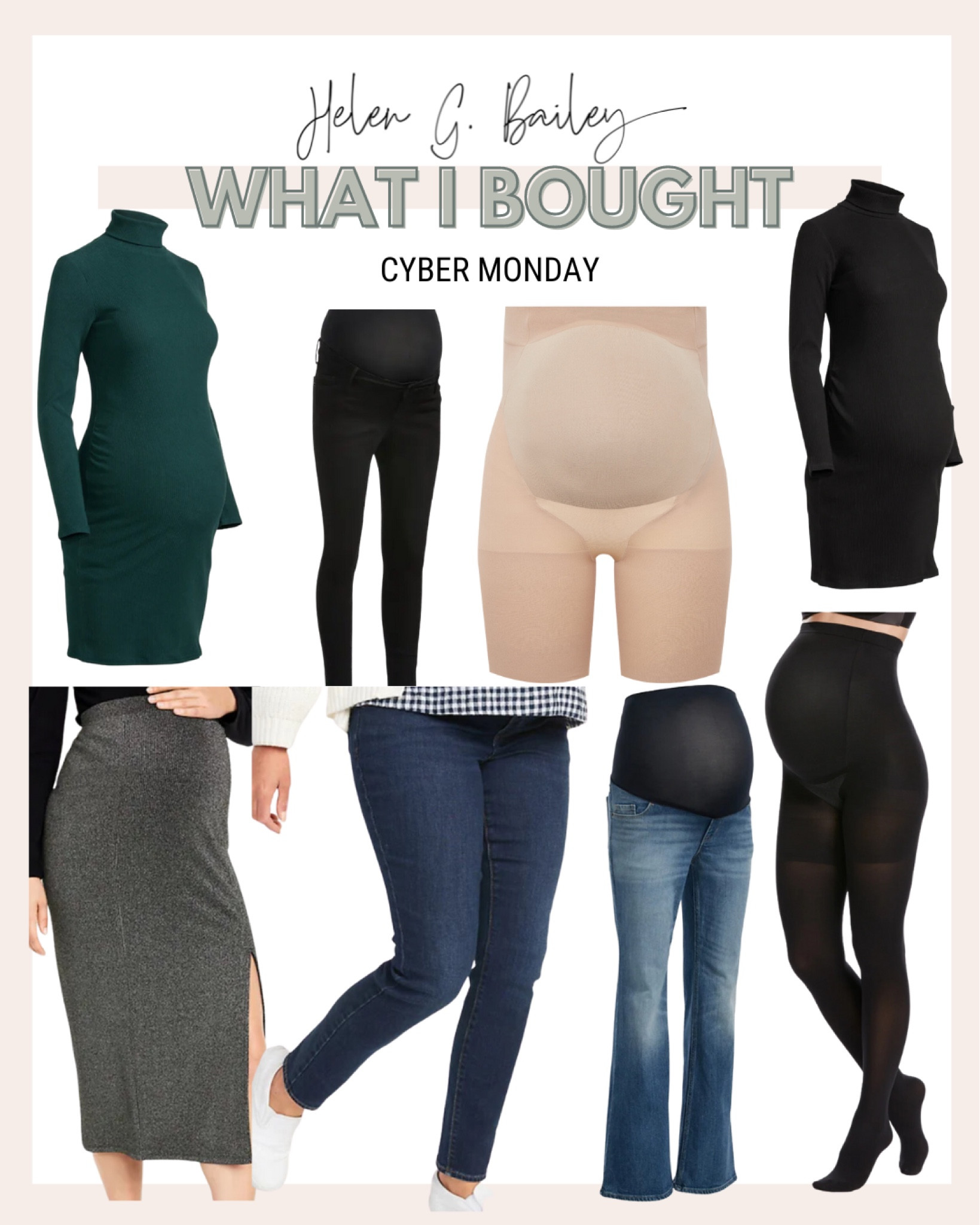What I bought for Cyber Monday. I needed maternity jeans SO badly. I also got maternity shapewear and tights and a few basic dresses. 

#LTKsalealert #LTKbump #LTKCyberWeek