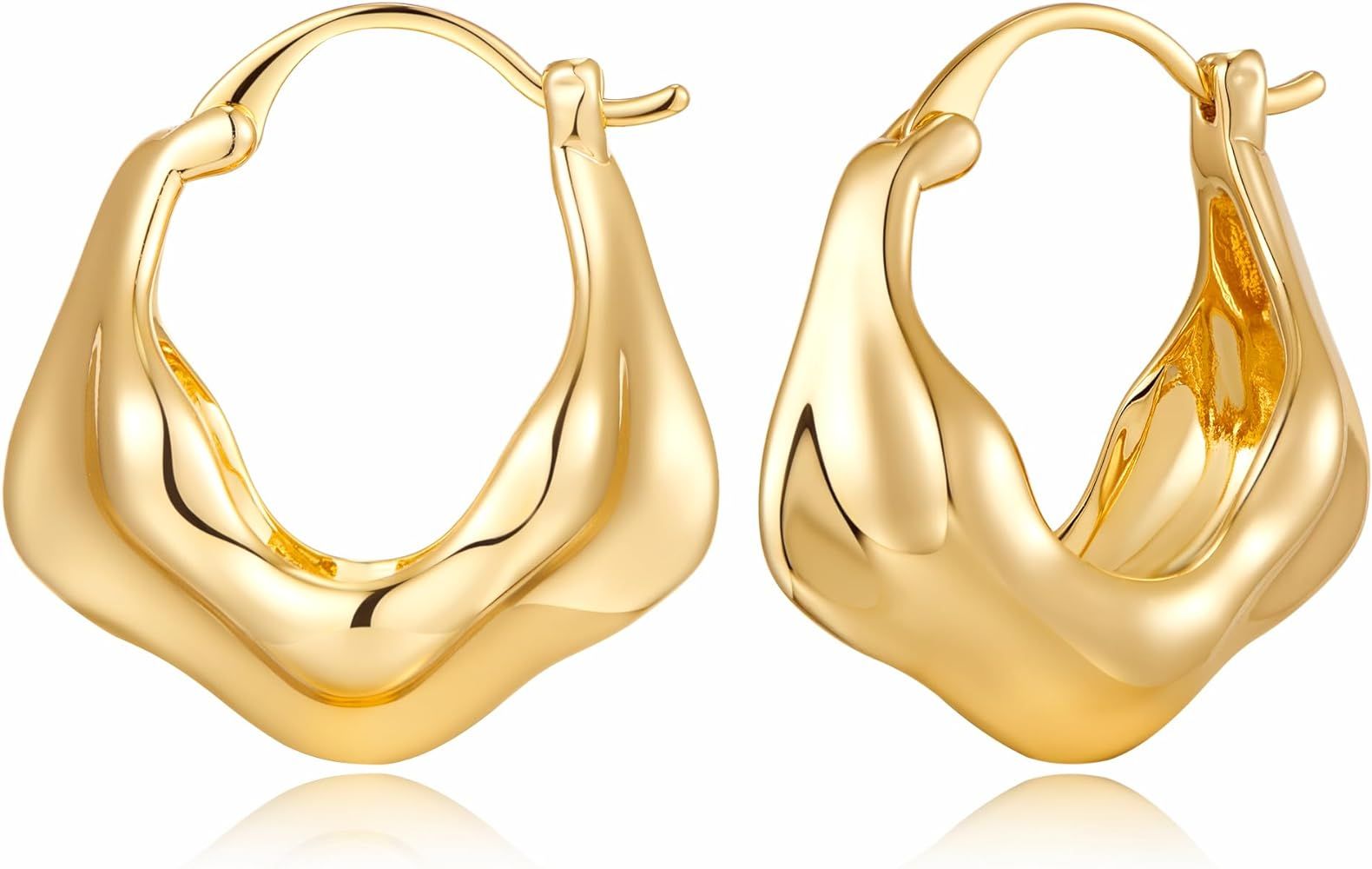 FILMOON Gold Huggie Earrings Snake Hoop Earrings for Women14k Plated Twist Chuncky Studs Jewelry ... | Amazon (US)