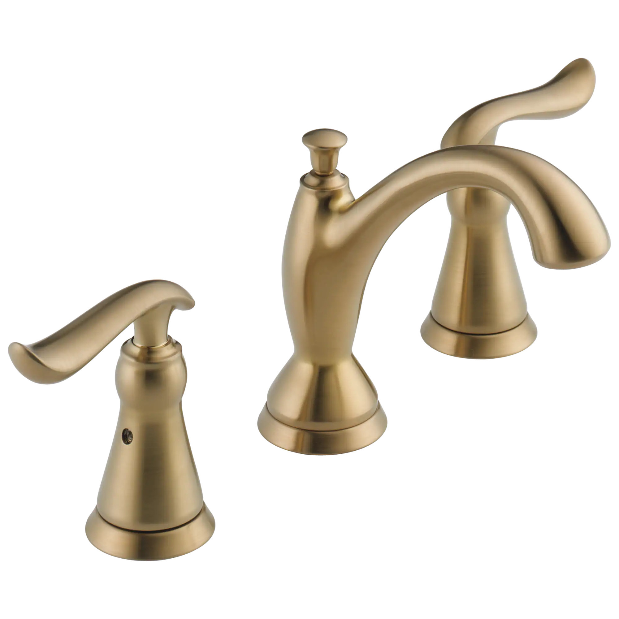 Delta Linden Gold Champagne Bronze Widespread 2-handle WaterSense Mid-arc Residential Handle Bathroom Sink Faucet with Drain | 3594-CZMPU-DST | Lowe's