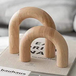 PEAKOLY Wood Arch Decorative Objects - Coffee Table Decor Items, Neutral Home Decor for Shelves, ... | Amazon (US)
