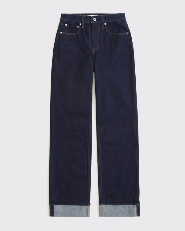 Women's Curve Love High Rise 90s Relaxed Cuffed Hem Jean | Women's Bottoms | Abercrombie.com | Abercrombie & Fitch (US)