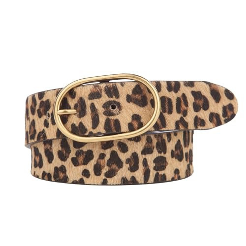 Lucky Brand Womens Leopard Calf Hair Belt | Leather | Trend | Stylish | Classic | Contemporary | Jeans - Leopard, X Large | Amazon (US)