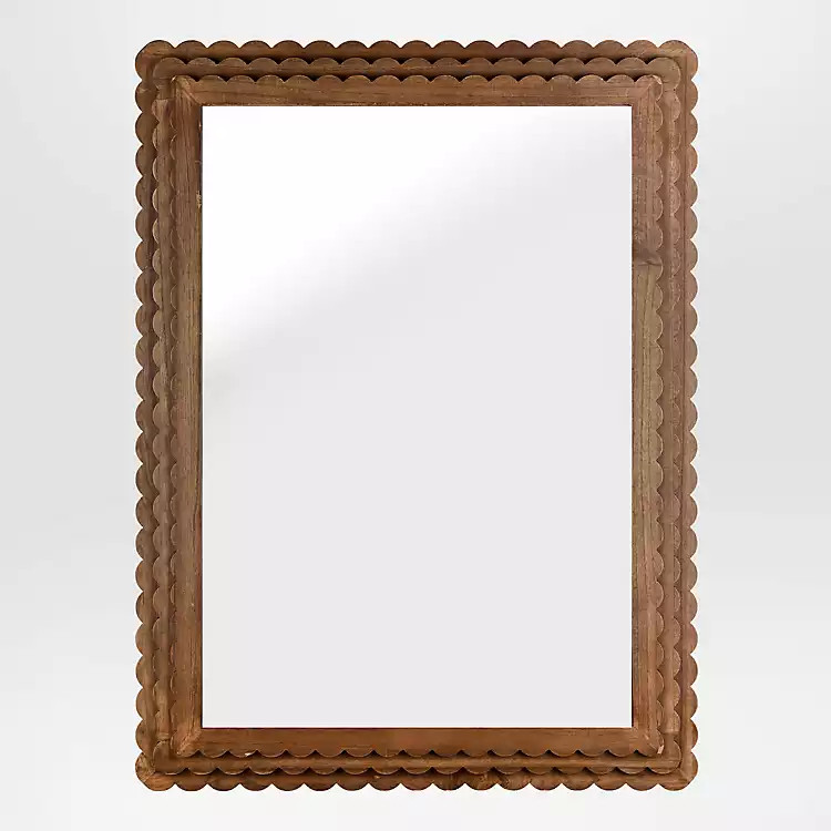 Natural Scalloped Savannah Rectangle Wall Mirror | Kirklands