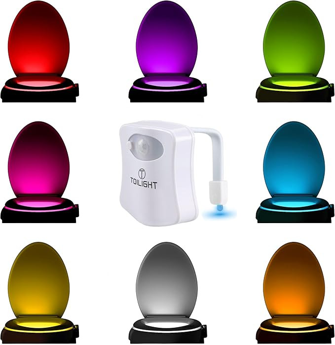 ToiLight The Original Toilet Bowl Night Light. Fun & Useful Bathroom Motion Sensor Tech Gadget. F... | Amazon (US)