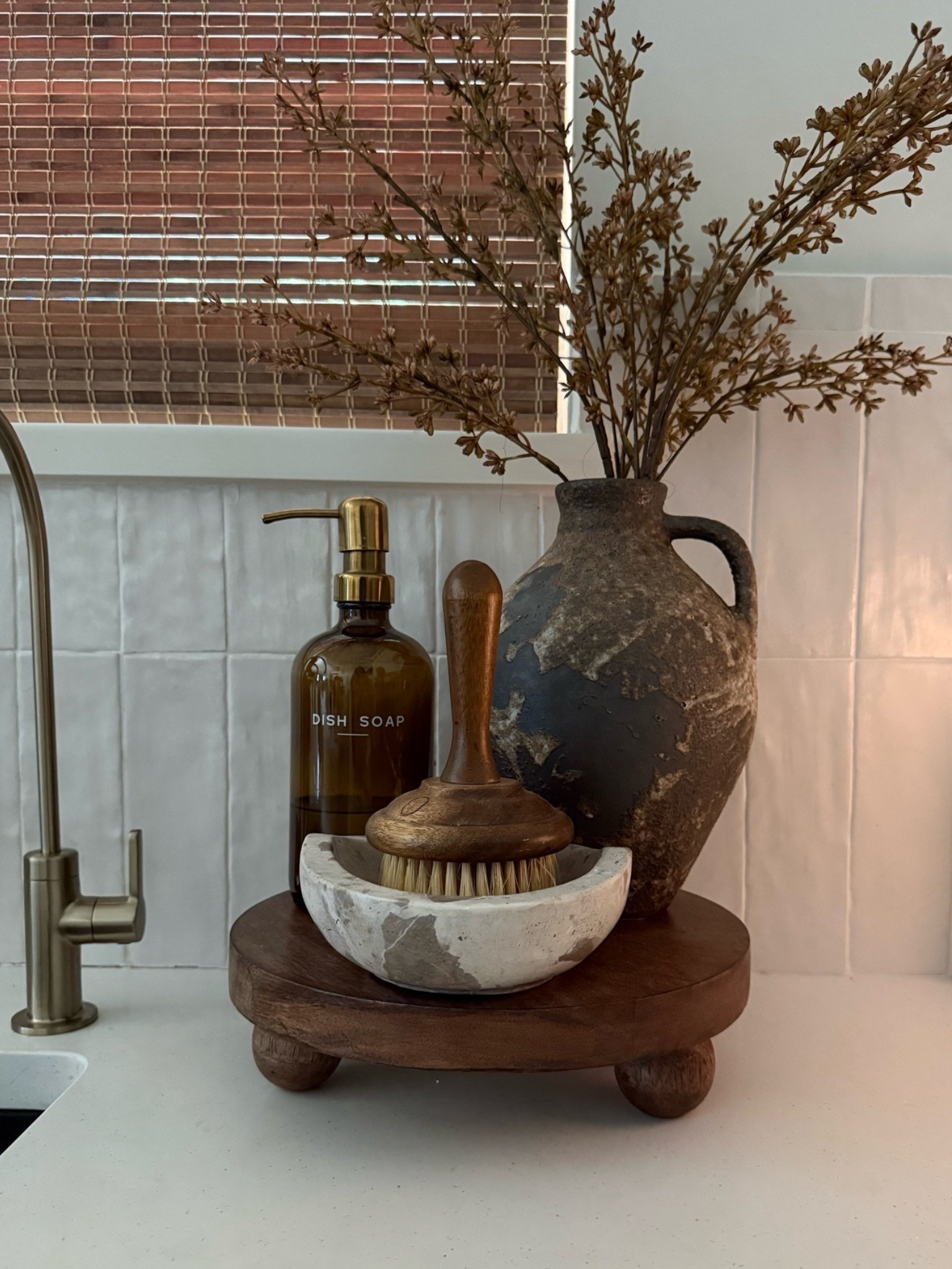 Kitchen sink set up.. because this area can be pretty too 🤎