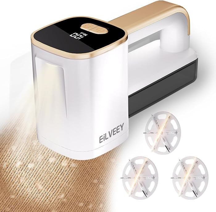 EiLVEEY Rechargeable Lint Remover, Fabric Shaver Fuzz Remover, Sweater Shavers with 6-Leaf Blades... | Amazon (US)