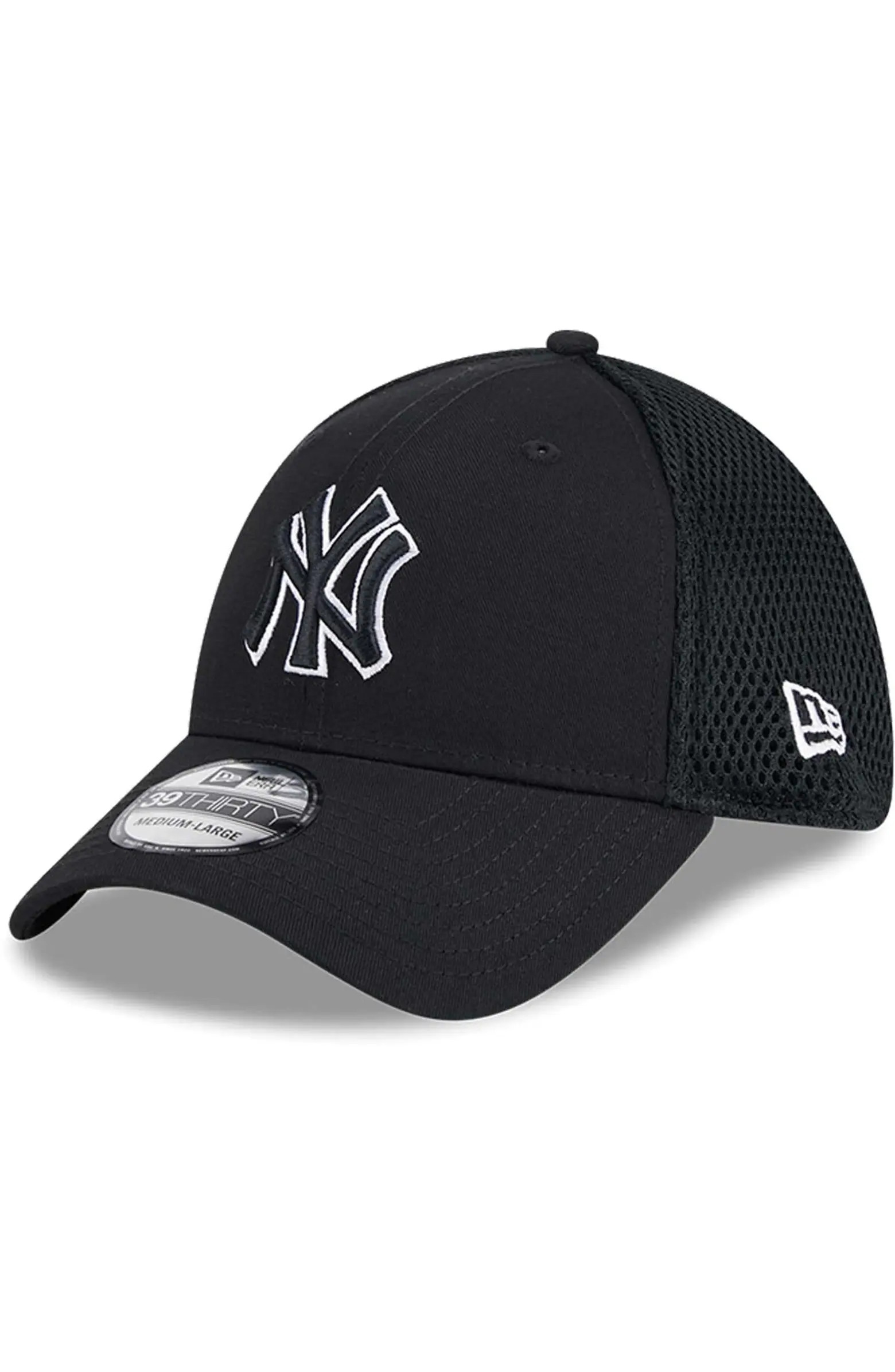 Men's New Era New York Yankees Evergreen Black & White Neo 39THIRTY Flex Hat | Nordstrom