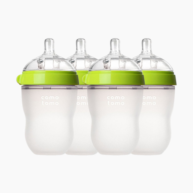 Comotomo Natural Feel Silicone Baby Bottles Count Of 4 in Green Size 8 oz | Babylist