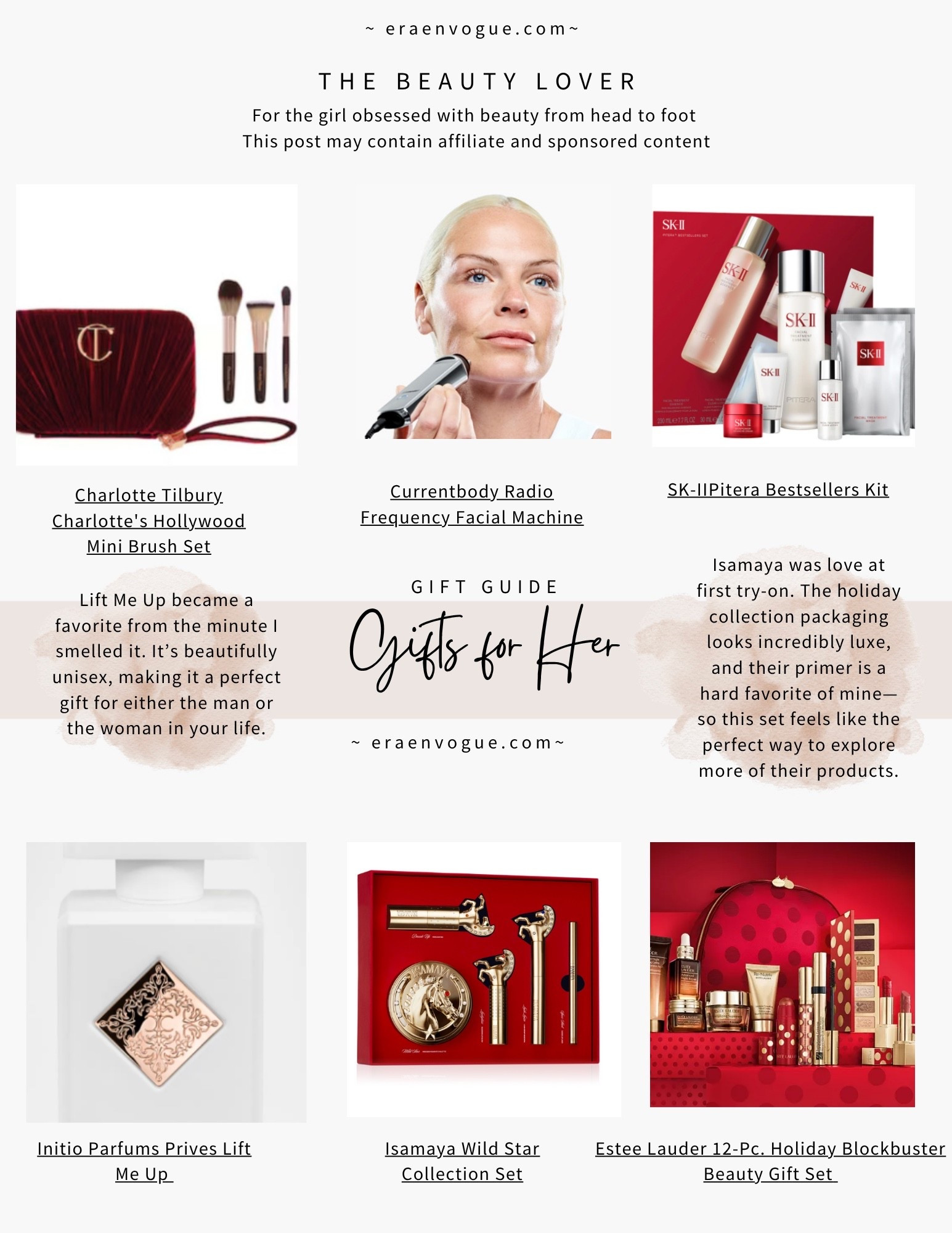 Treat yourself—or the beauty lover in your life—to indulgent skincare, statement makeup, and my number one favorite  fragrance this holiday season. These luxurious picks are sure to impress.


luxury beauty gifts, holiday beauty guide, skincare gifts, makeup gifts, fragrance gifts, luxe holiday gifts
Hashtags: #LuxuryBeauty #HolidayBeauty #GiftGuide2025 #SkincareObsessed #MakeupLover #FragranceAddict #HolidayGifts #BeautyGiftGuide #TreatYourself #LuxuryGifts


#LTKGiftGuide #LTKBeauty #LTKCyberWeek