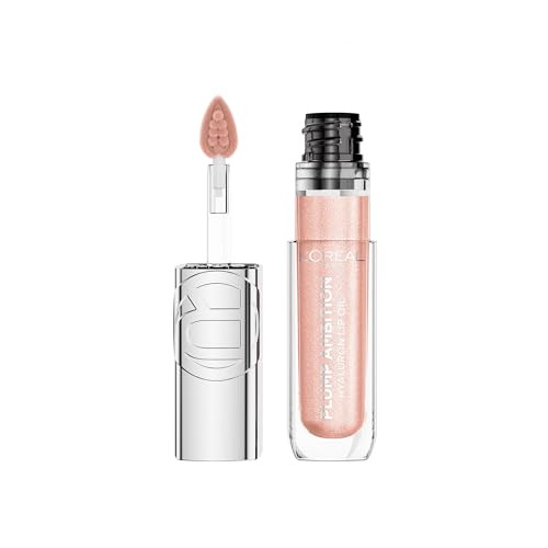 L'Oreal Paris Plump Ambition Hyaluron Lip Oil Shimmer, 24 HR Lip Gloss with Hyaluronic Acid, Volumizing Formula with Glass-Like Shine, Quartz Lights, 0.16 fl oz | Amazon (US)
