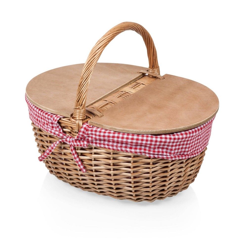 Picnic Time Country Basket - Red and White Gingham | Target