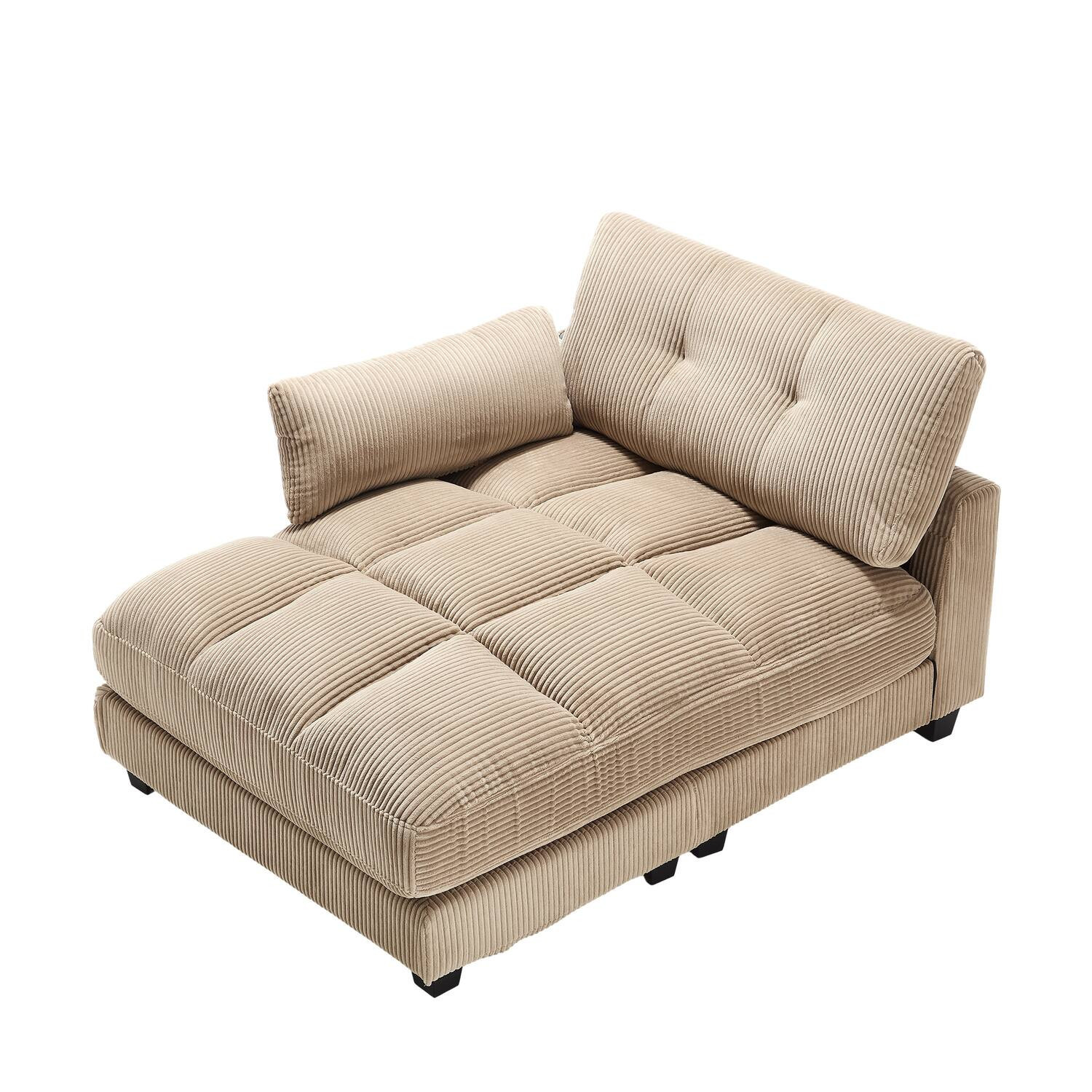 TinyHomie - Sleeper Sofa Couch Bed Oversized Chaise Lounge Chair Cozy Cloud Couch - khaki | Best Buy U.S.