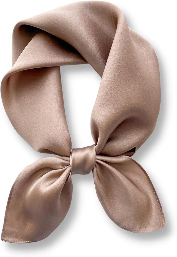 PoeticEHome Solid Color Mulberry Silk Scarf - Lightweight 27" Square Neckerchief for Women's Neck... | Amazon (US)