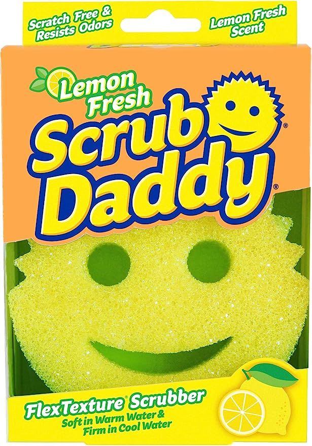 Scrub Daddy Lemon Fresh Scrubber - FlexTexture Sponge, Soft in Warm Water, Firm in Cold, Deep Cle... | Amazon (US)