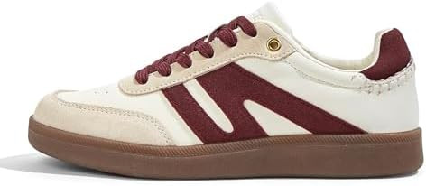 LUCKY STEP Women Classic Retro Gum Sole Fashion Sneakers Casual Tennis Skate Shoe Genuine Leather... | Amazon (US)