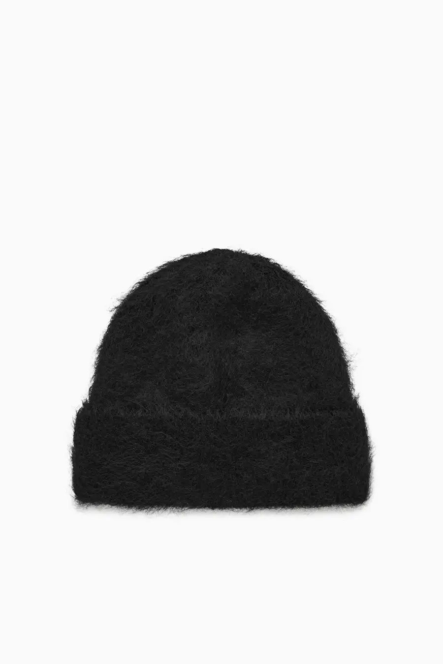TEXTURED KNITTED BEANIE HAT - BLACK - COS | COS (EU)