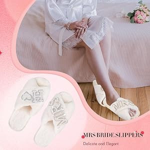 Tarpop Bride Slippers Mrs Slipper for Wedding with Personalized Initial Pearl Design Bridal Gifts | Amazon (US)