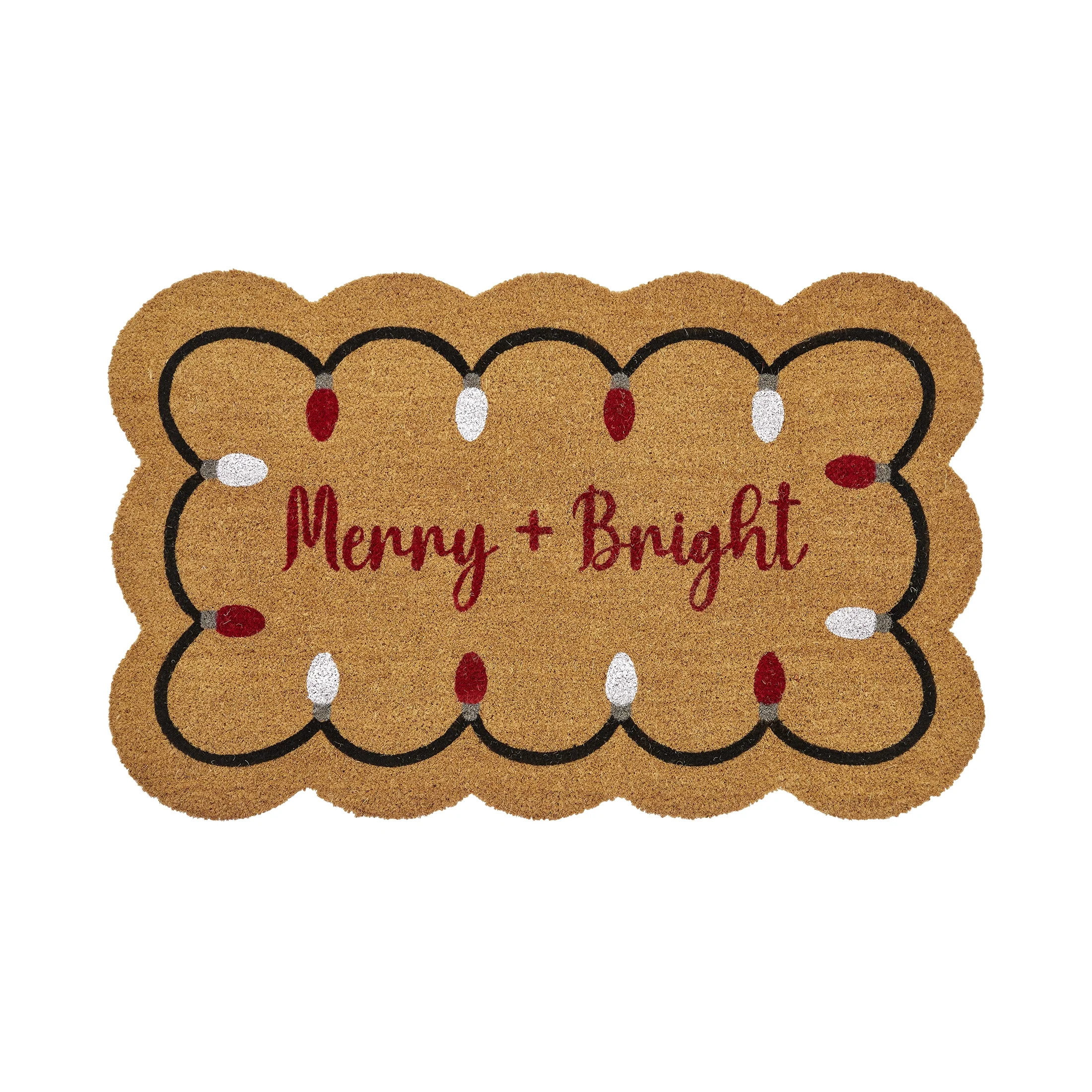 My Texas House Red/White Merry and Bright Outdoor Coir Doormat, 30" x 48" | Walmart (US)
