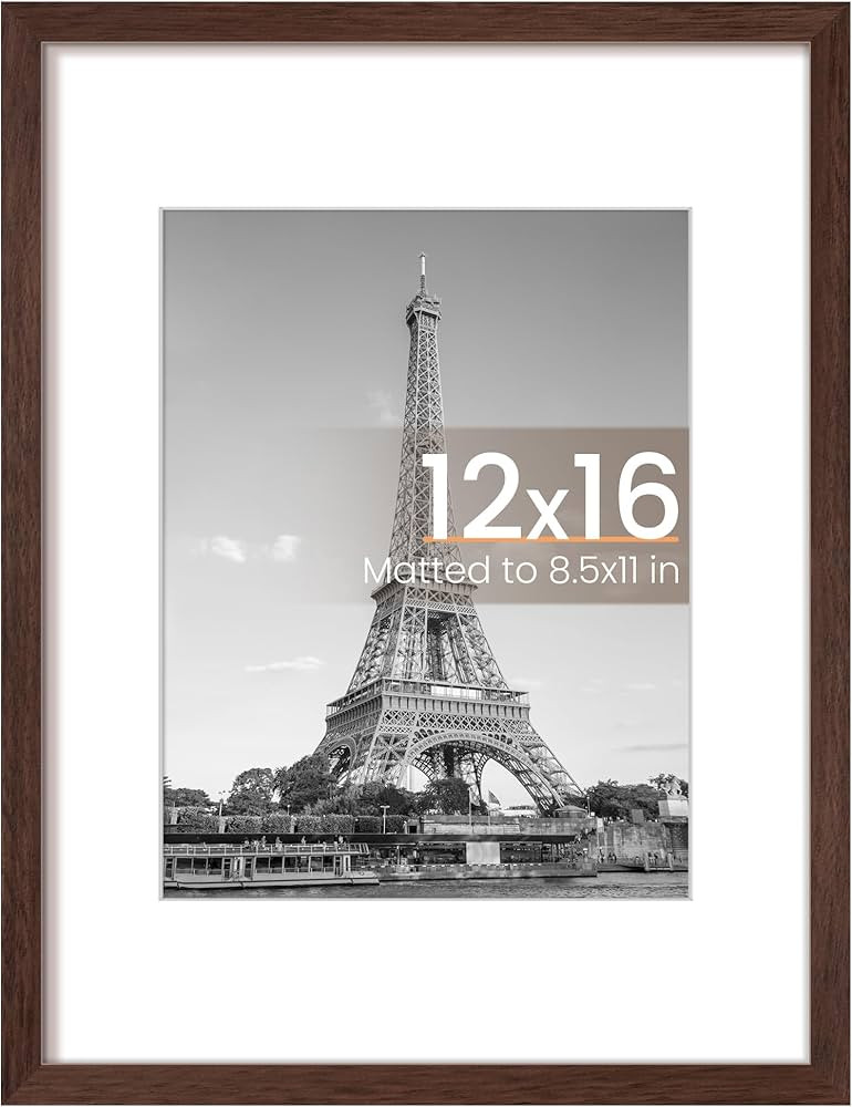 upsimples 12x16 Picture Frame, Display Pictures 8.5x11 with Mat or 12 x 16 Without, Wall Hanging ... | Amazon (US)