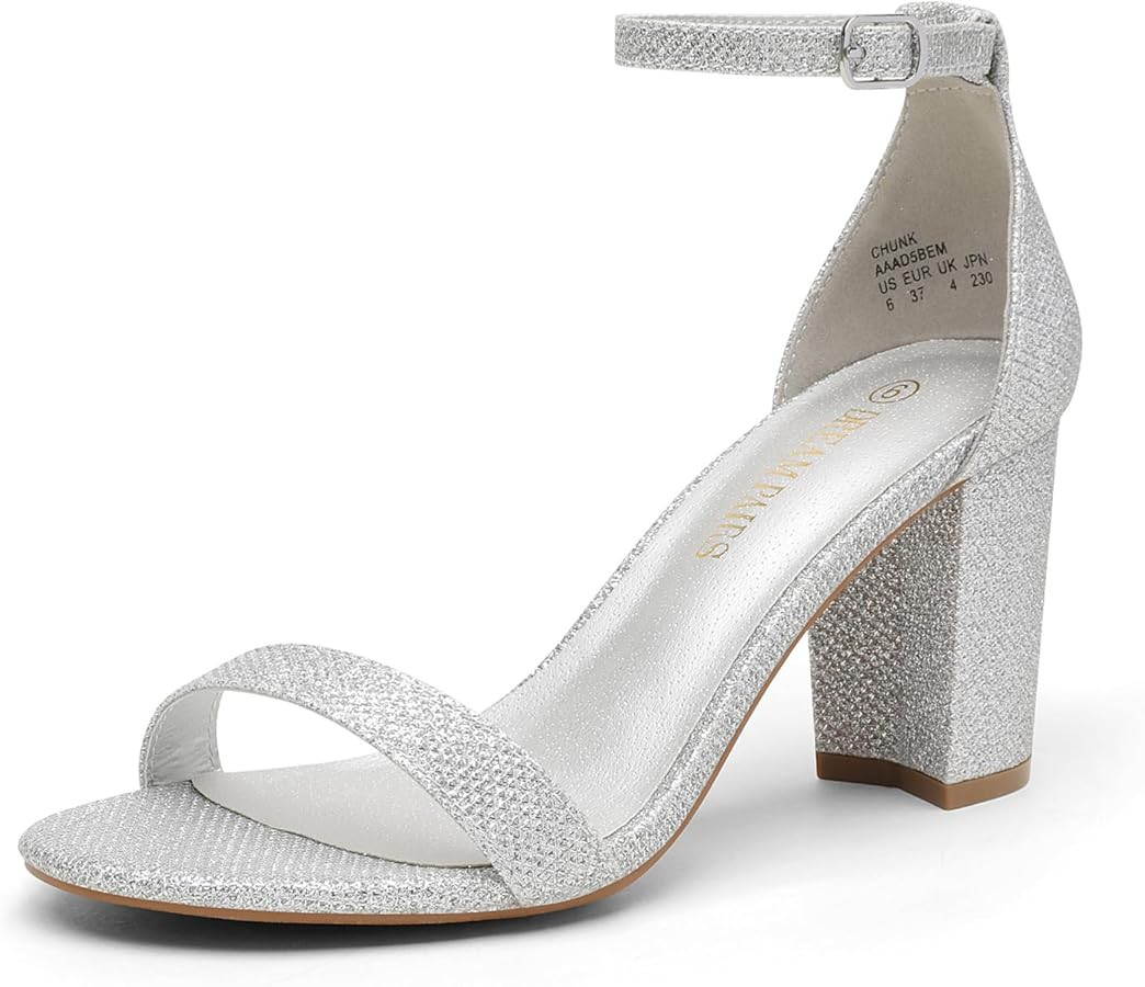 DREAM PAIRS Women's Chunk Low Heel Pump Sandals | Amazon (US)