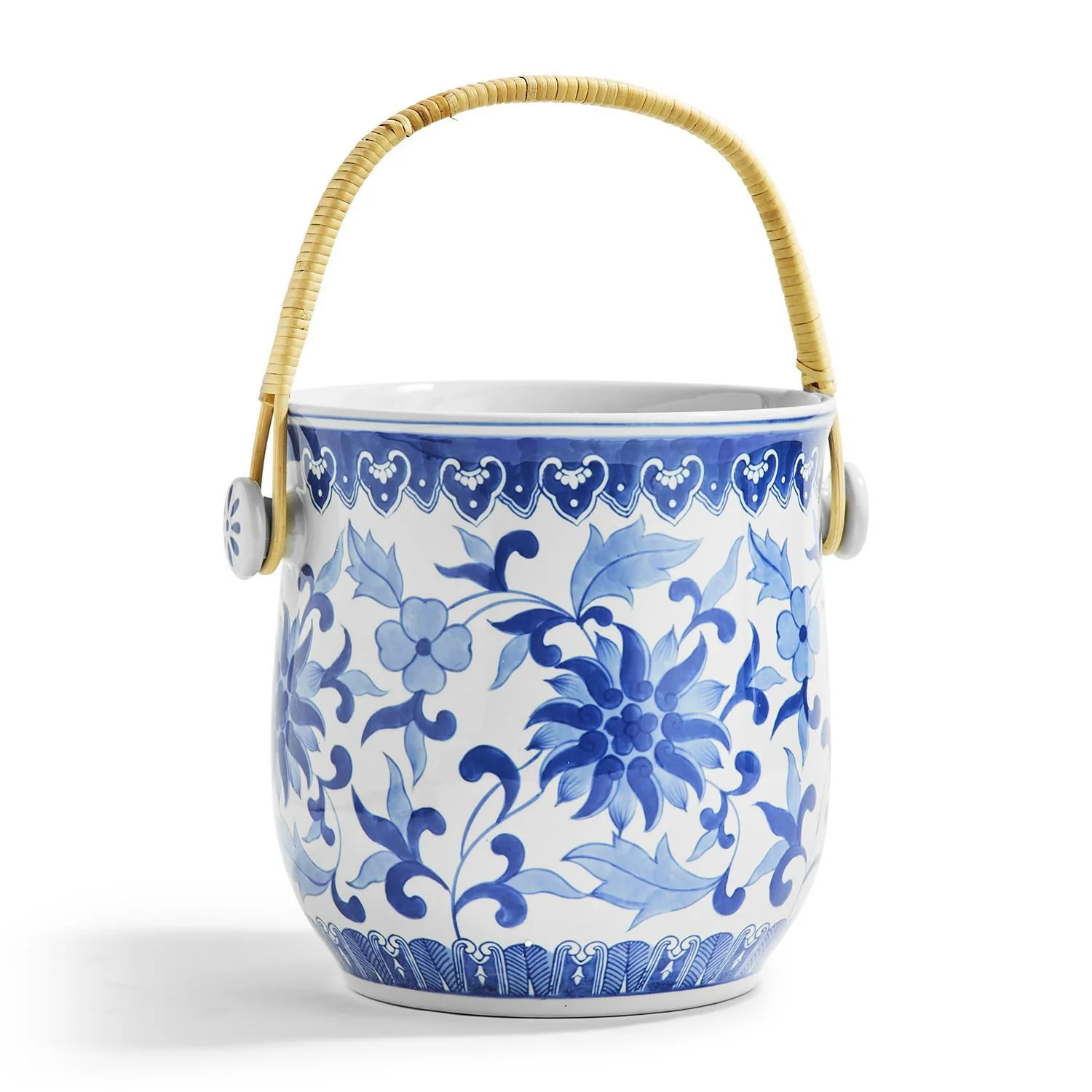 Canton Collection Basket with Woven Cane Handle | Burke Decor
