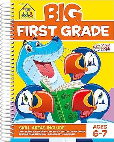 School Zone - Big First Grade Workbook - 320 Spiral Pages, Ages 6 to 7, 1st Grade, Reading, Parts... | Amazon (US)