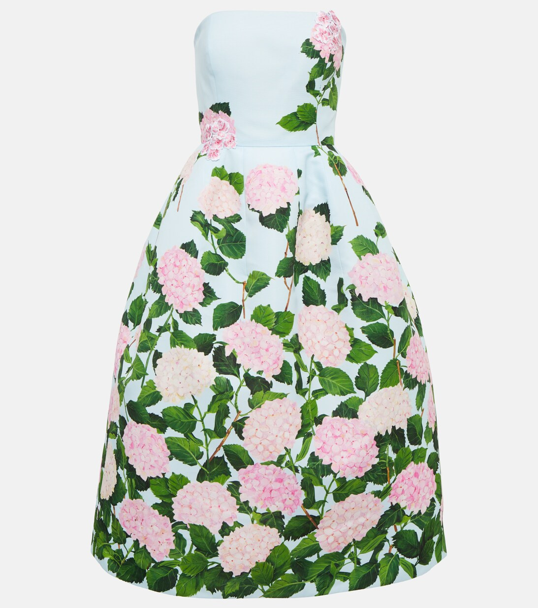 Floral strapless faille midi dress | Mytheresa (INTL)