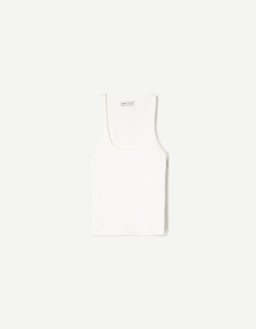 Ärmelloses Shirt mit Patentmuster - T-shirts - Damen | Bershka DE