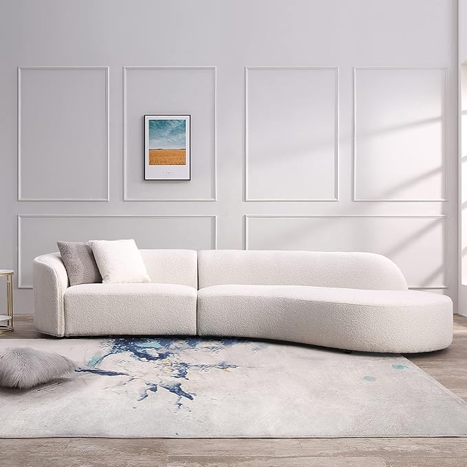 Acanva Luxury Modern Style Living Room Upholstery Curved Sofa with Chaise 2-Piece Set, Right Hand Fa | Amazon (US)