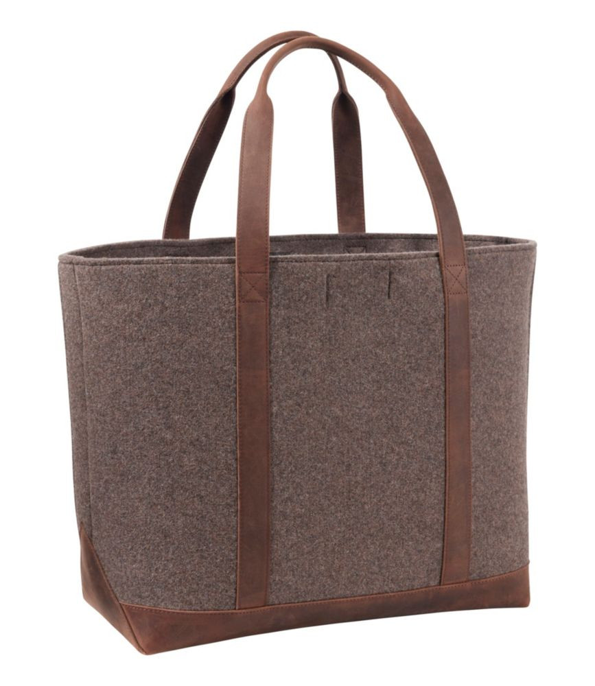 Leather-Trim Wool Tote | L.L. Bean
