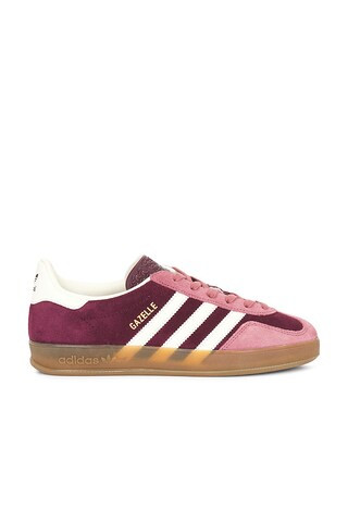 adidas Originals Gazelle Indoor Sneaker in Maroon, White, & Preloved Crimson from Revolve.com | Revolve Clothing (Global)