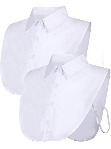 Tatuo 2 Pieces Fake Collar Detachable Collar for Women Shirts Dickey Half False Blouse Dickey | Amazon (US)