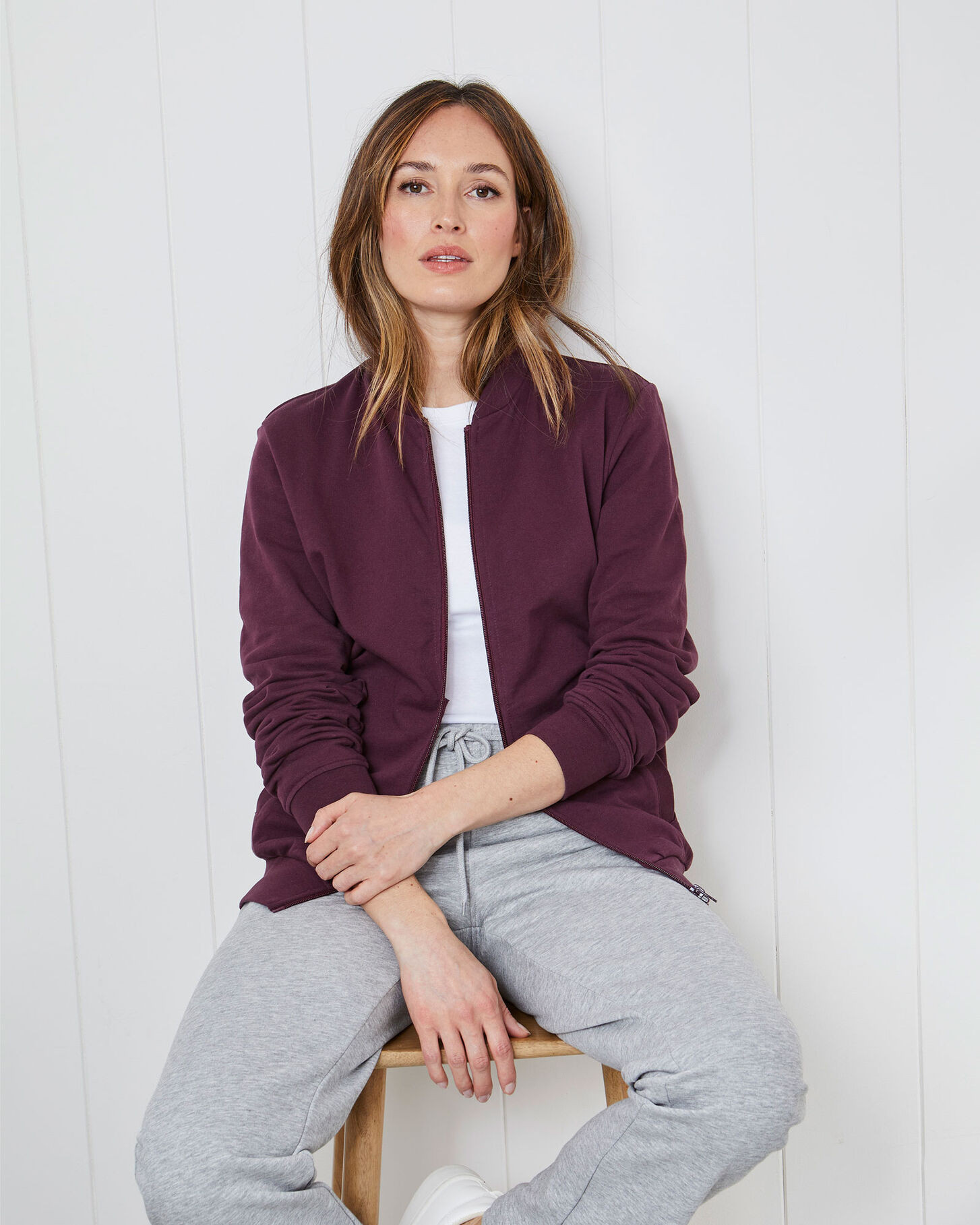 Baseball Collar Zip Through Top | Cotton Traders (UK)