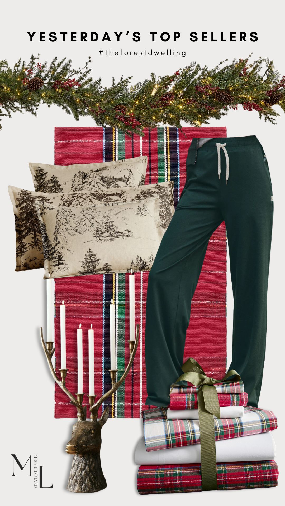 Yesterday's top sellers! The faux berry garland is stunning. I used 4 strands across my mantel to create an extra full look. The Stewart Plaid rug is the perfect festive touch for your front porch or entryway. I layered mine on top of the Monterey outdoor rug for some extra texture and it looks so cute. These sweats are super comfy and have a matching zip up hoodie. I have them in several different colors! 

 #LTKHoliday #LTKSeasonal #LTKHome